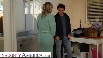 Rachael Cavalli, A Busty Blonde, Seduces And Has Sex With The Maintenance Man While Enjoying Lemonade