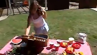 Teenage Girl Little April Pleasures Herself In Nature