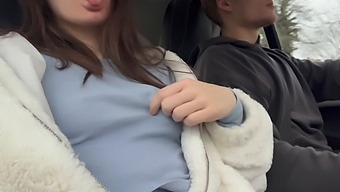 A Small Boobed Amateur Couple’s Christmas Blowjob And Creampie Adventure.