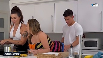 Beautiful Girlfriend’s Best Friend Comes In And They Both Have Sex Until They Decide To Try A Threesome.