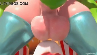Princess Rosalina, A Horny Slut With Big Natural Tits, Gives A Big Cock A Deep Blow Job.